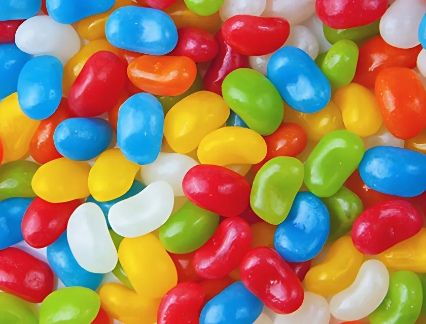 Colorful jellybeans closeup