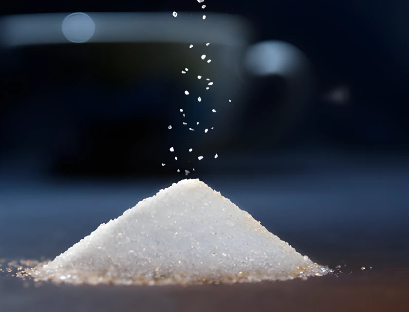 Pile of granulated sugar